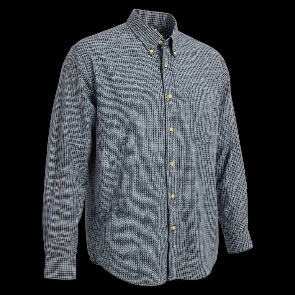 Eddie Bauer Blue Plaid Cotton Long Sleeve Shirt Oxford Button Down Mens Size 3XL